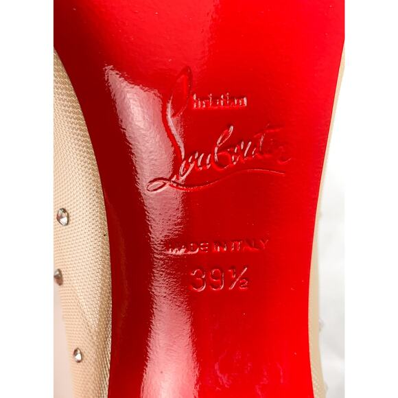 Christian Louboutin NIB Follies Crystal Strass Mesh Glitter Heels Pumps 39.5 NEW - Picture 6 of 7